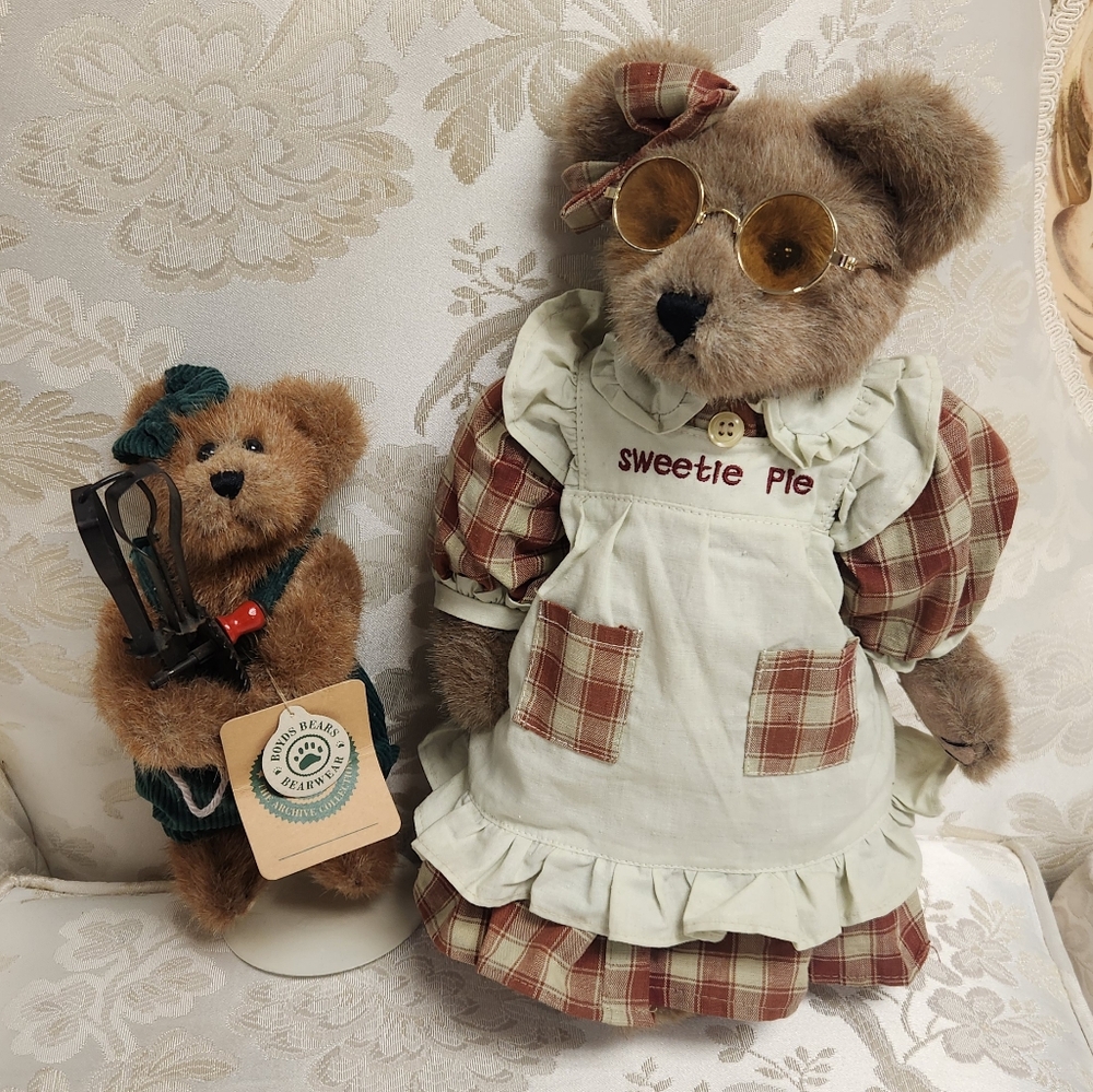 Boyds Bears GRANDMA Henrietta "Sweetie Pie" & LIZZIE QVC Exclusive Plush Set